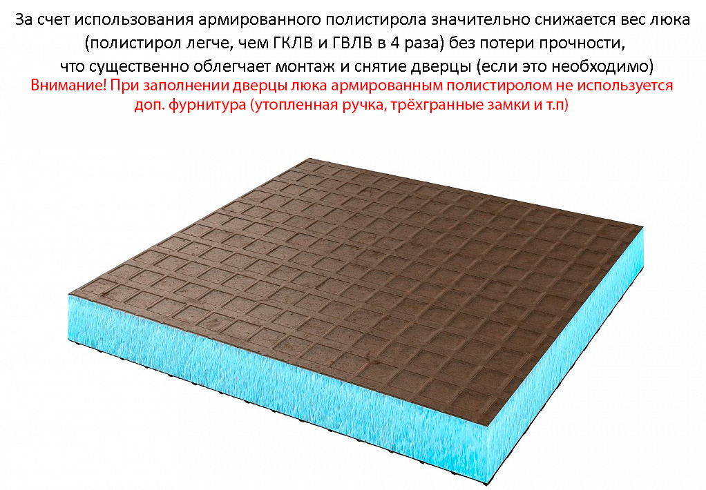 Люк АлюЛайт II 750*500, заполнение крышки - Армированный полистирол