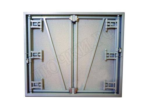 Люк под плитку Нажимной Железяка, 2 створки, 950*900 Люк под плитку Нажимной Железяка, 2 створки, 950*900