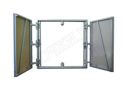 Люк под плитку Нажимной Железяка, 2 створки, 950*900 Люк под плитку Нажимной Железяка, 2 створки, 950*900