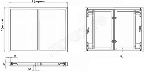 Люк под плитку Атлант 2 створки 1000*1350 Люк под плитку Атлант 2 створки 1000*1350