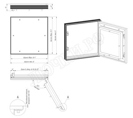 Люк под покраску Премиум Лайт противопожарный EIS60 350*550 Люк под покраску Премиум Лайт противопожарный EIS60 350*550