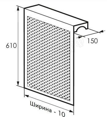 Радиаторный экран С перфорацией Цветок Металлический верх 290*610 Радиаторный экран С перфорацией Цветок Металлический верх 290*610