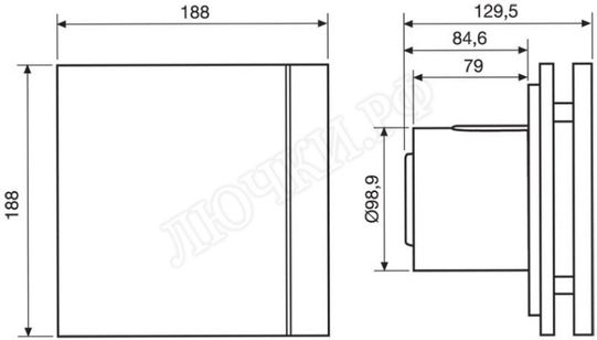 Вентилятор SILENT-100 CZ MARBLE BLACK DESIGN-4C Вентилятор SILENT-100 CZ MARBLE BLACK DESIGN-4C